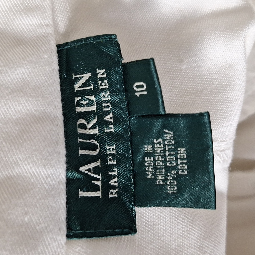 Lauren Ralph Lauren "NEW" White Preppy Old Money High Rise Chino Shorts Size 10 - Picture 7 of 11